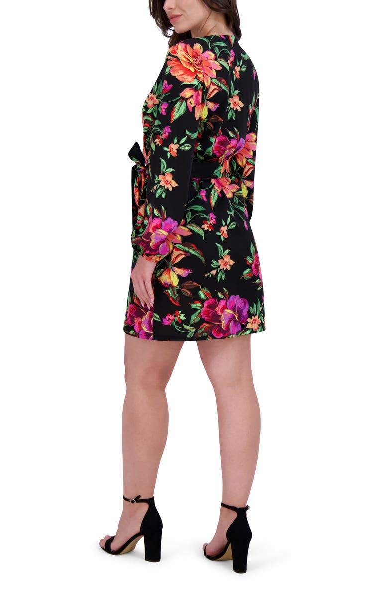 Siena Long Sleeve Wrap Dress, Alternate, color, Black Multi