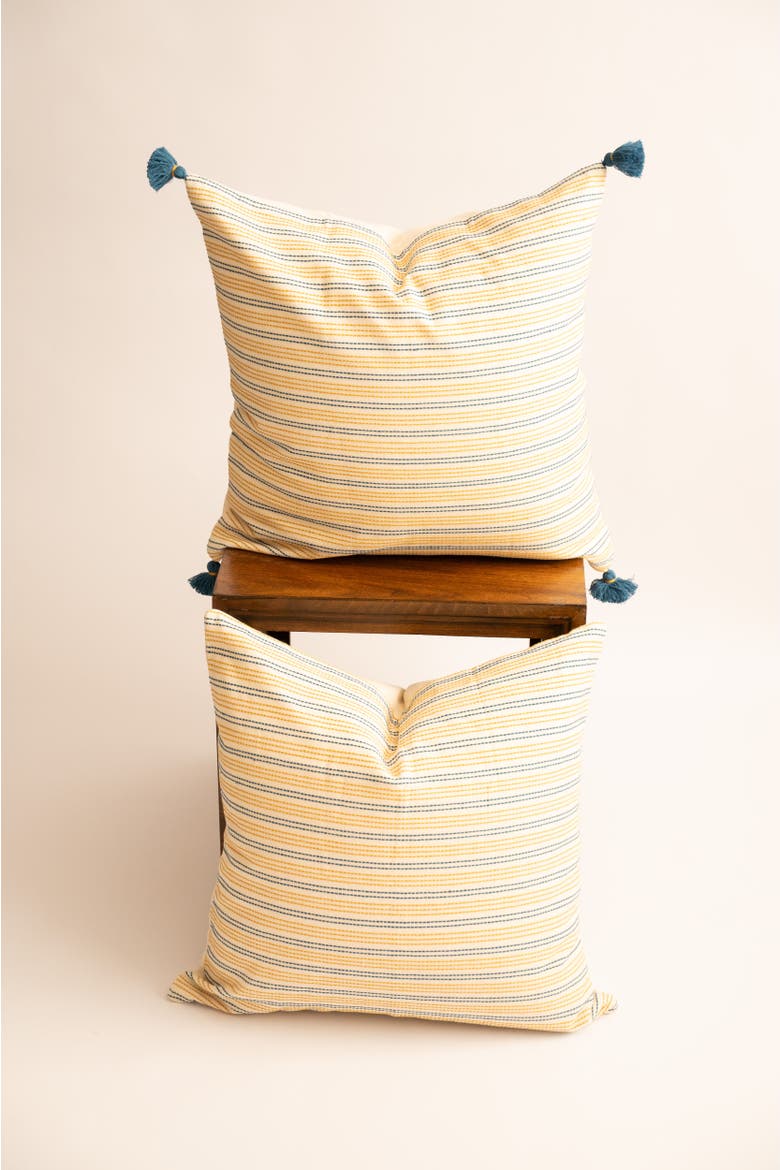 Ambar Handloom Square Pillow Cover with Tassels, Alternate, color, 20x20"