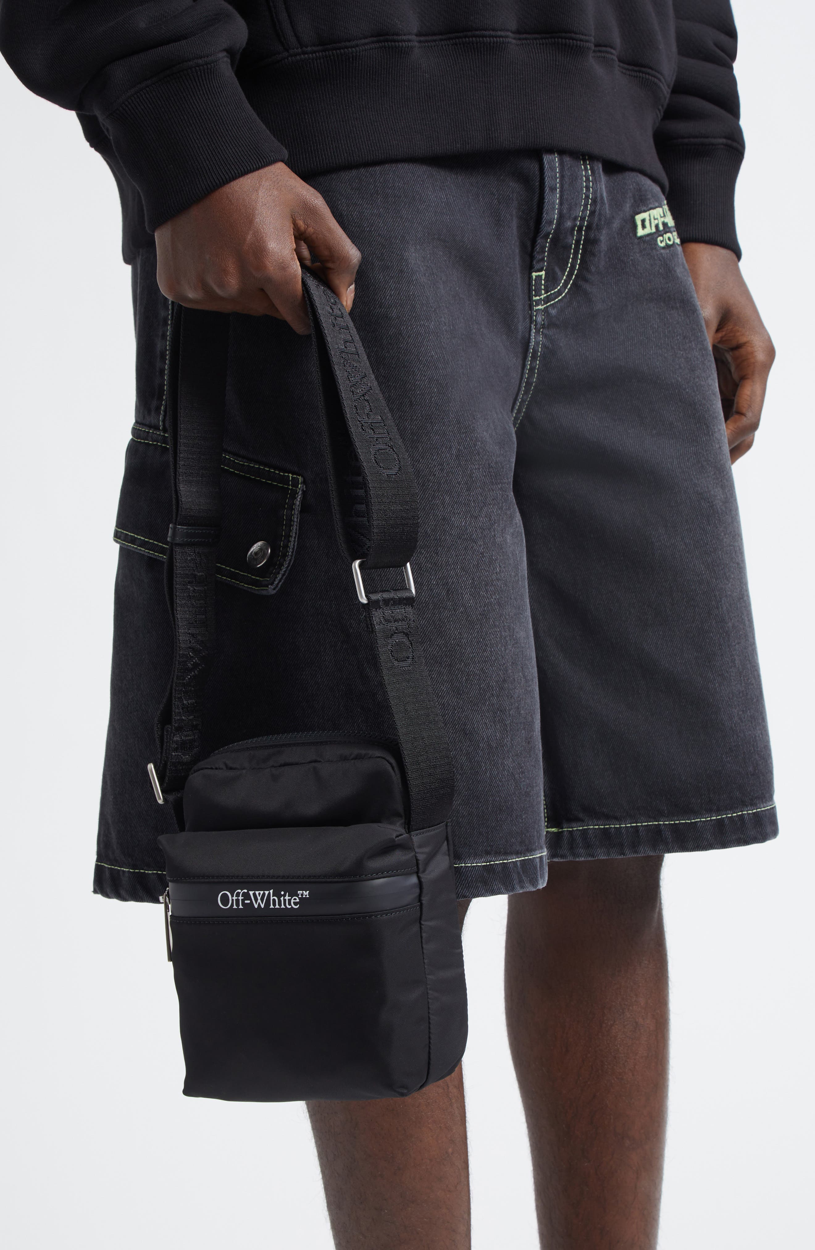 Off-White Outdoor Nylon Crossbody Bag, Alternate, color, 