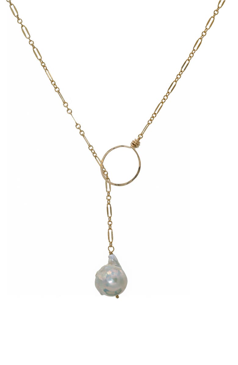 ALBISIA Amy Lariat, Main, color, 14K Gold Filled / Pearl