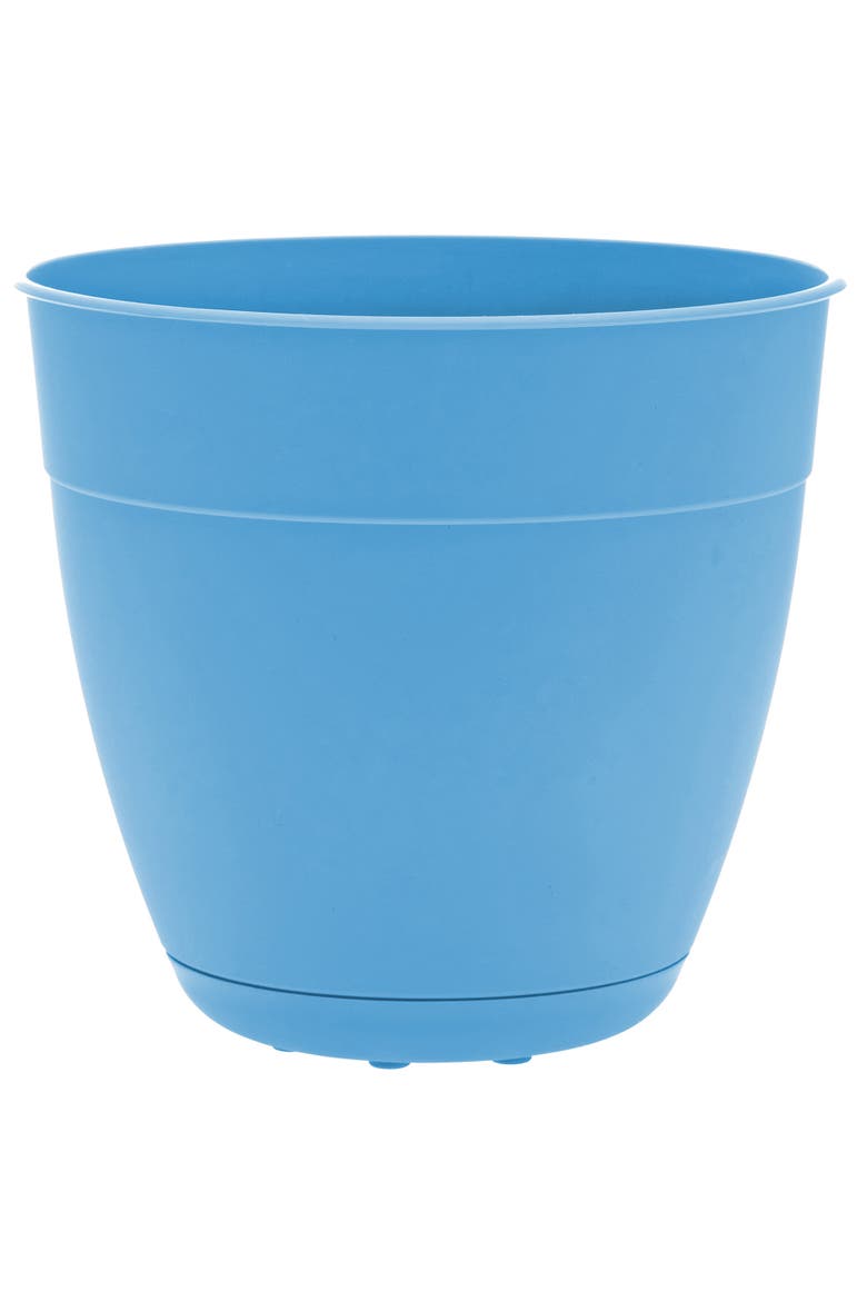 12 Inch Dayton Planter With Saucer Tray, Ocean Blue, Main, color, Blue