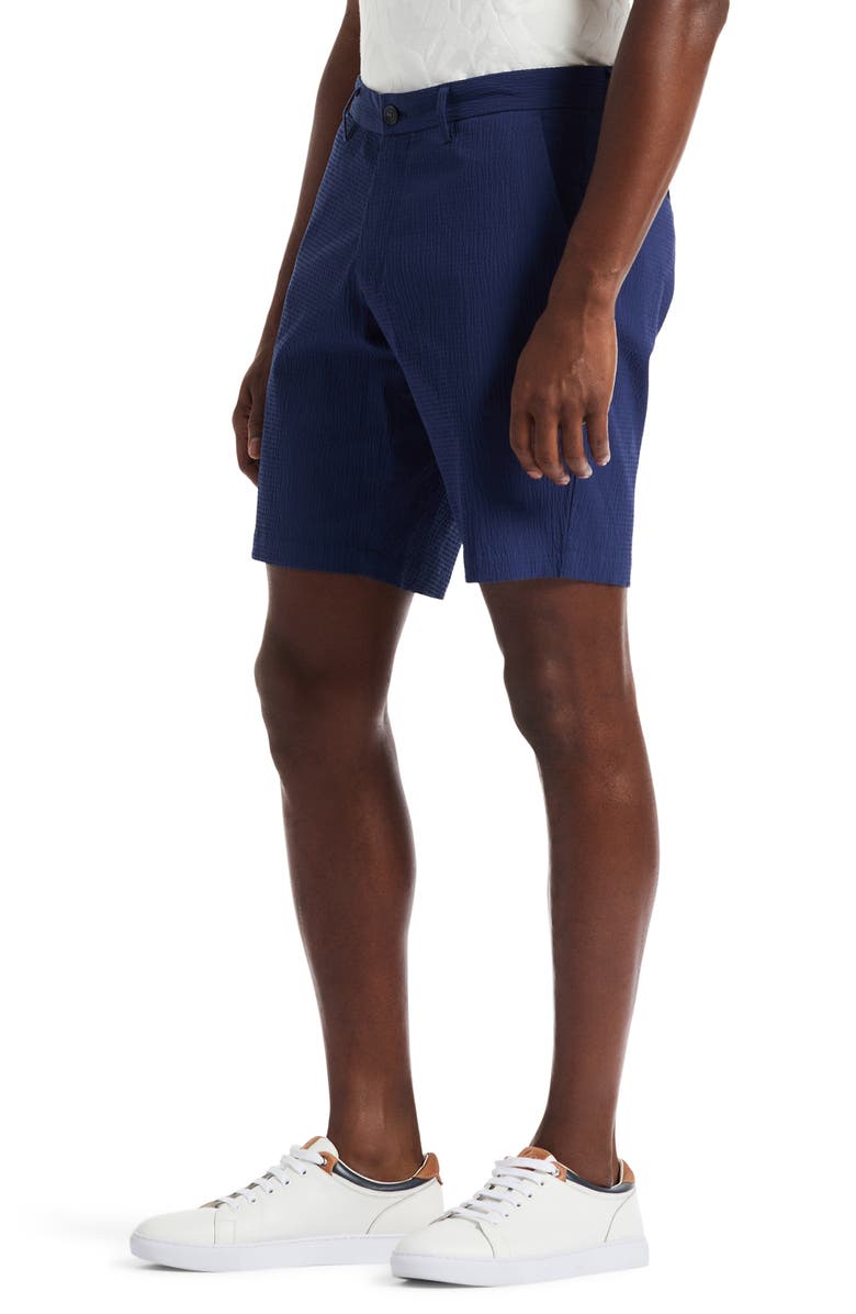 Robert Graham Piers Woven Seersucker Shorts, Alternate, color, Navy
