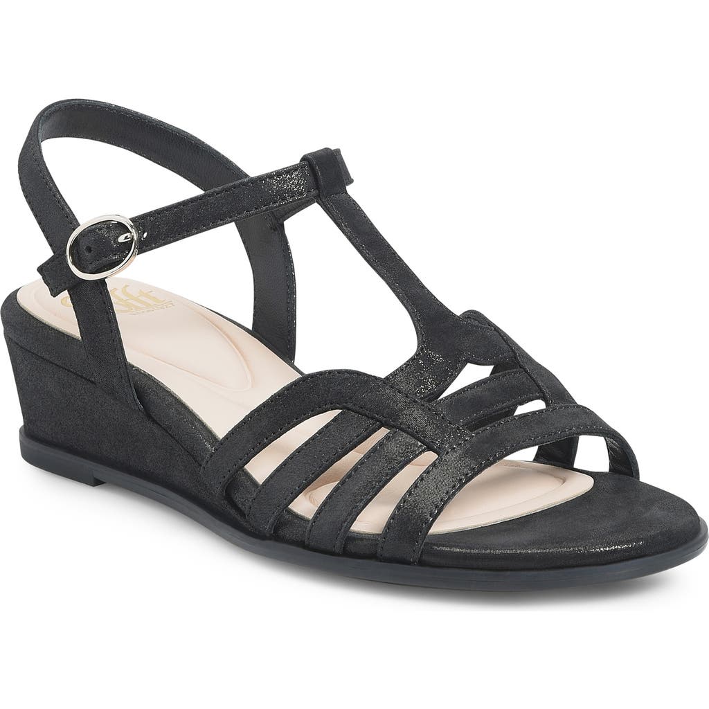Söfft Scarlet Ankle Strap Wedge Sandal In Black