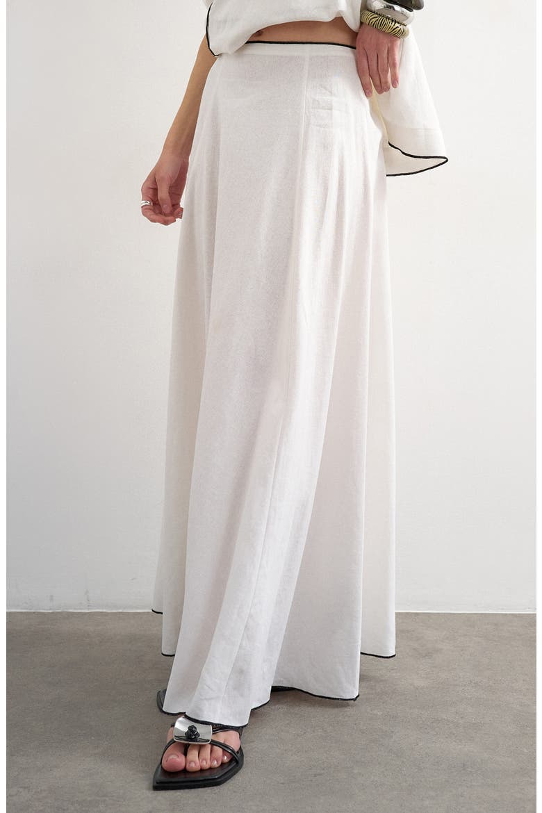 Linen Blend Maxi Skirt, Main, color, WHITE