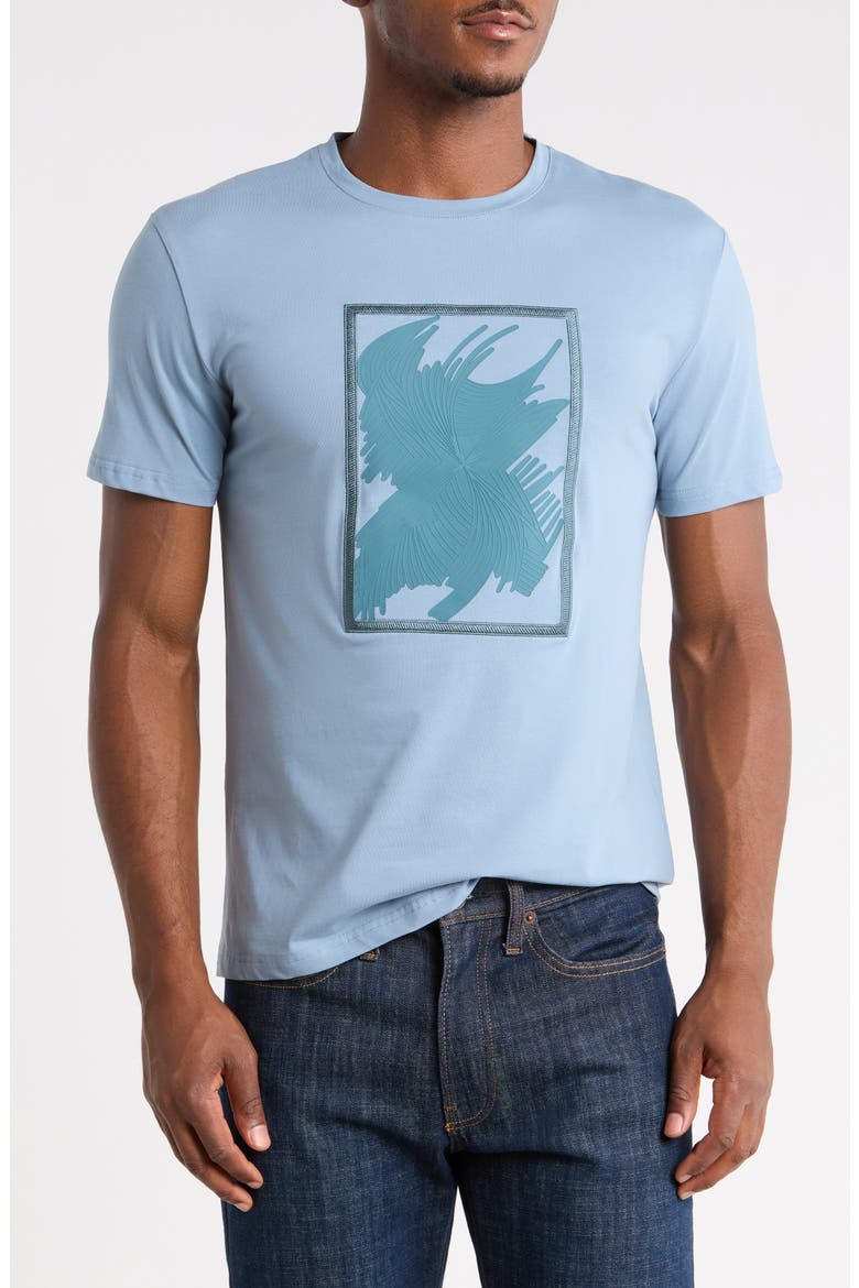 3D Painted Motion Graphic T-Shirt, Main, color, DUSTY BLUE