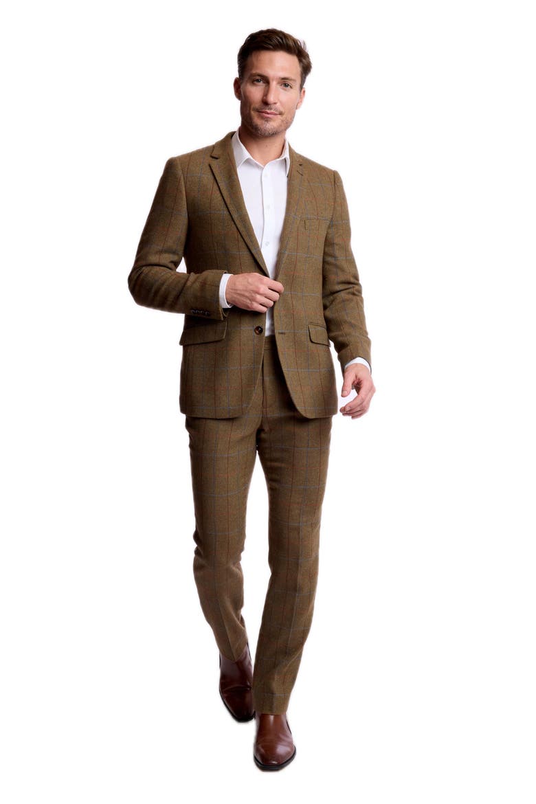 Dover Slim Fit Herringbone Windowpane Suit Jacket, Alternate, color, ARMY HERRINGBONE WINDOWPANE