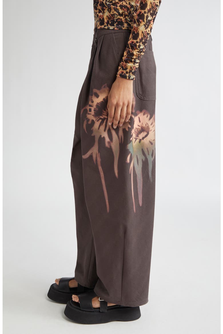 Catchfly Pleated Wide Leg Jeans, Alternate, color, EARTH FADED FLOWER