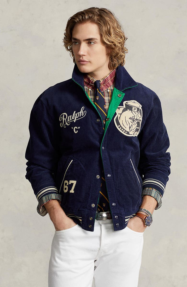 Polo Ralph Lauren Reversible Corduroy Varsity Jacket, Alternate, color, 
