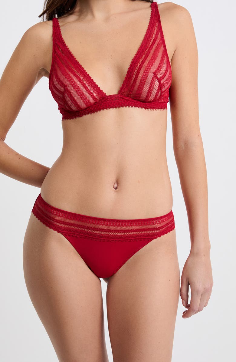 Etam Aura Lace Hipster Briefs, Alternate, color, Red