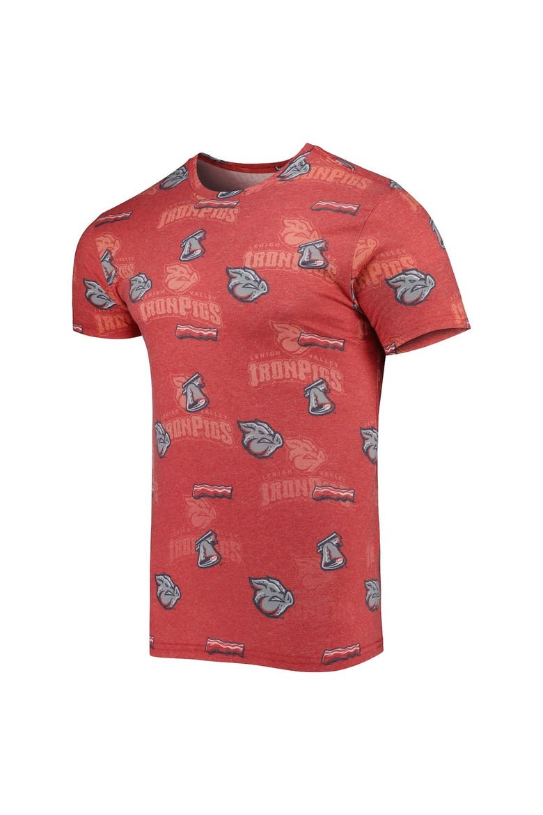 Men's Red Lehigh Valley IronPigs Allover Print Crafted T-Shirt, Alternate, color, Red