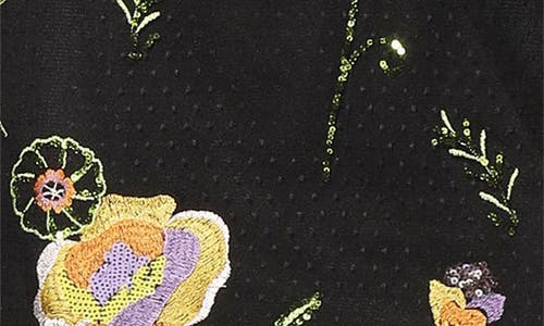WALTER BAKER WALTER BAKER PETRA SEQUIN EMBROIDERED FLOWER MESH COCKTAIL DRESS 