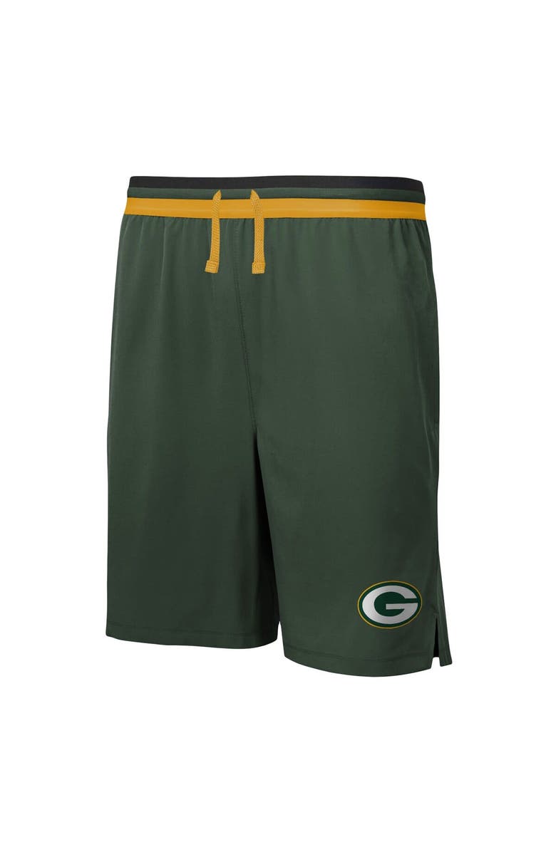 Outerstuff Men's Green Green Bay Packers Cool Down Tri-Color Elastic Training Shorts, Alternate, color, Green