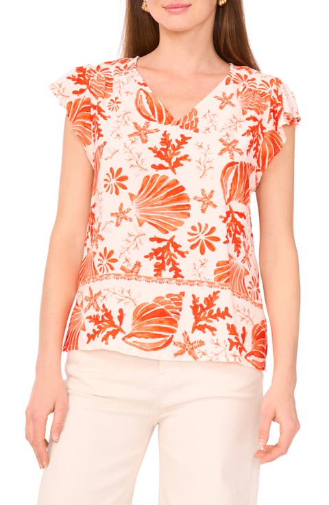 Flutter Sleeve Challis Top
