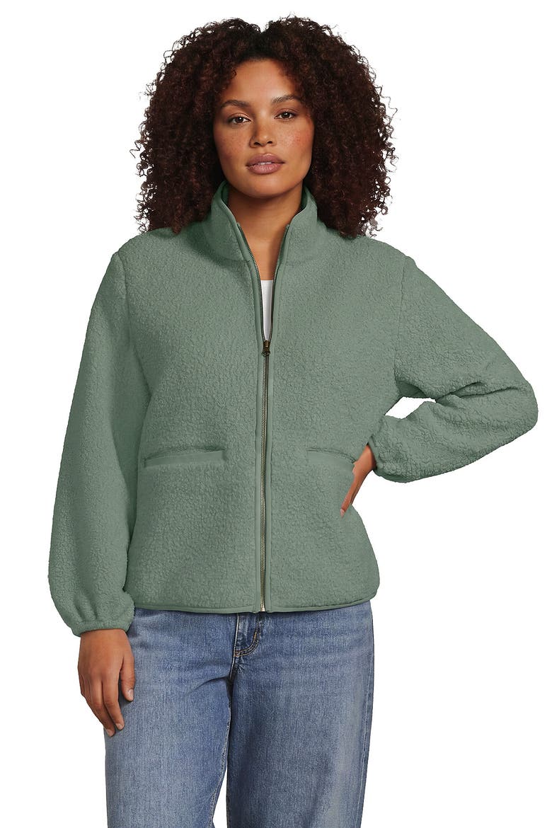 Boucle Fleece Jacket, Main, color, Lily Pad Green
