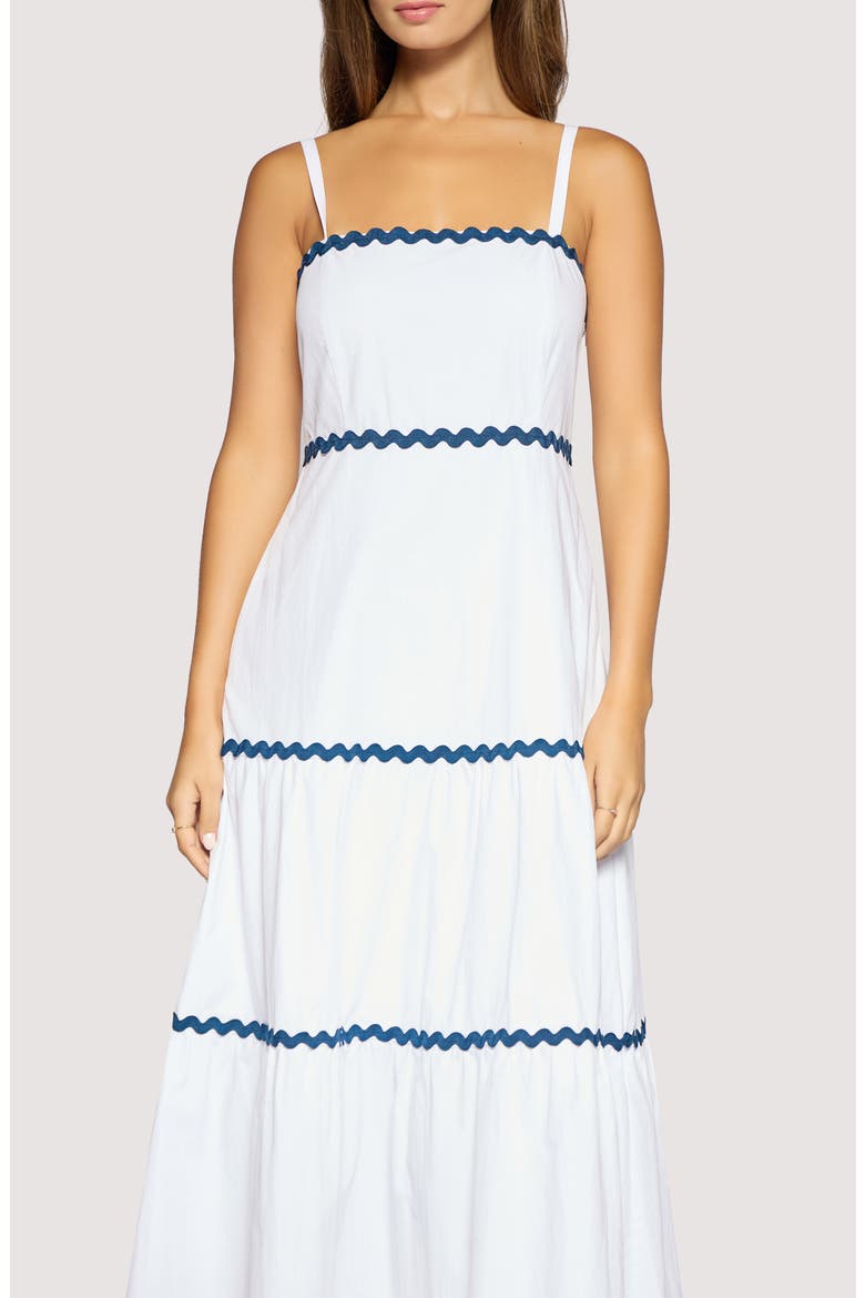 Luciana Tiered Maxi Sundress, Alternate, color, WHITE-NAVY
