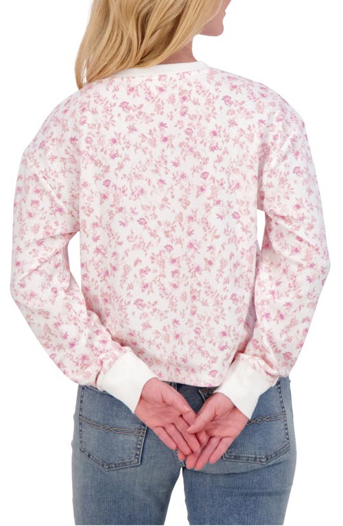 LUCKY BRAND LUCKY BRAND FLORAL CROP SWEATSHIRT