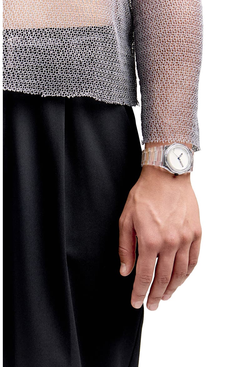Nylon Bracelet Watch, 39mm, Alternate, color, WHITE