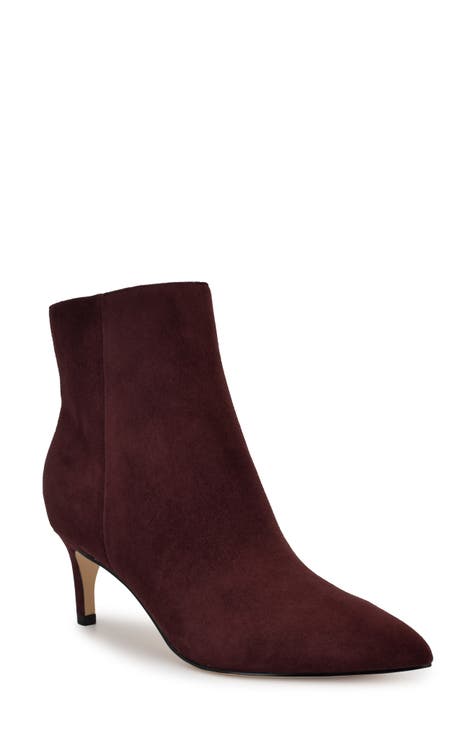 Burgundy wedge boots on sale