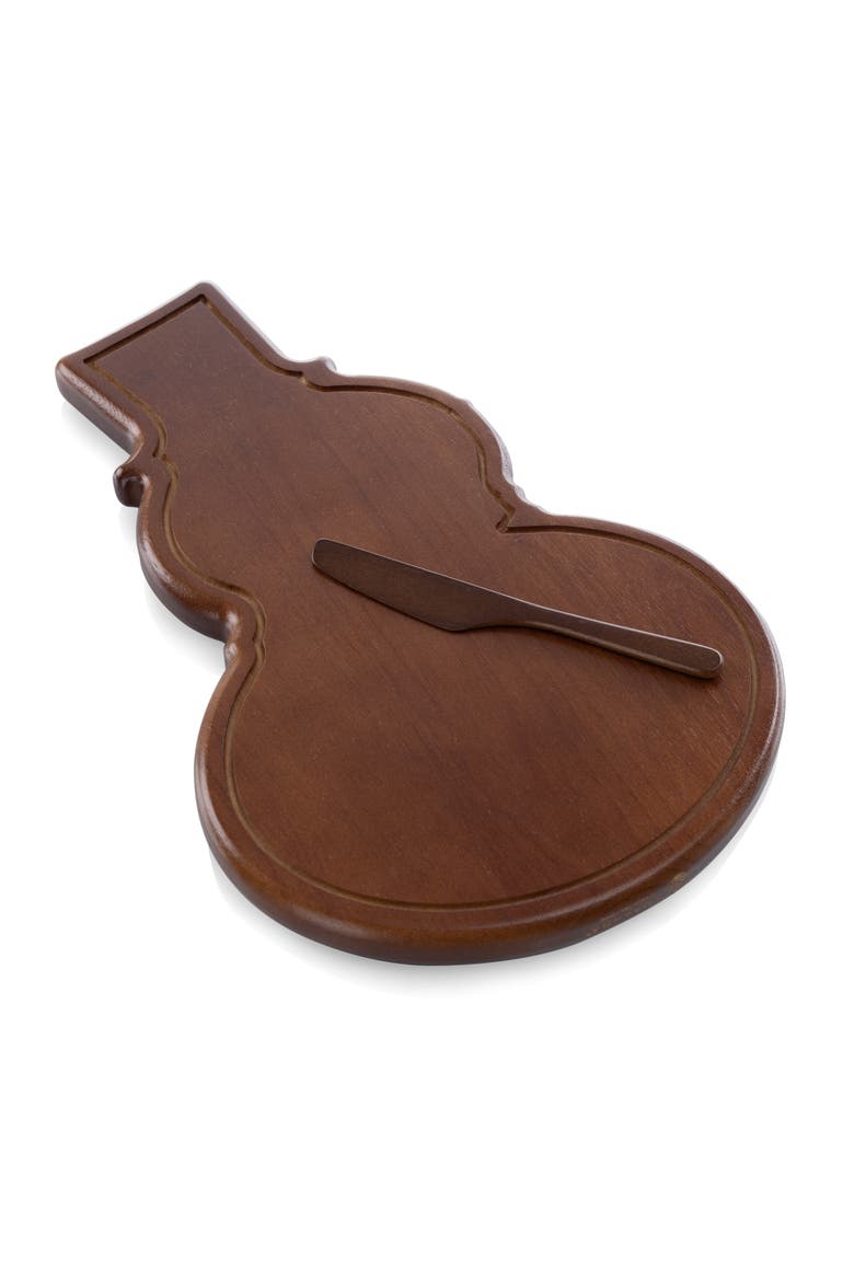Reversible Snowman Sectioned Serving Tray with Knife, Alternate, color, Stained Parawood