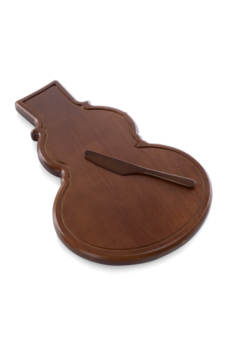 Toscana Reversible Snowman Sectioned Serving Tray with Knife, Alternate, color, Stained Parawood