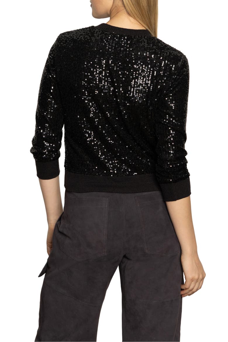 Relaxed Sparkle Knit Top, Alternate, color, BLACK