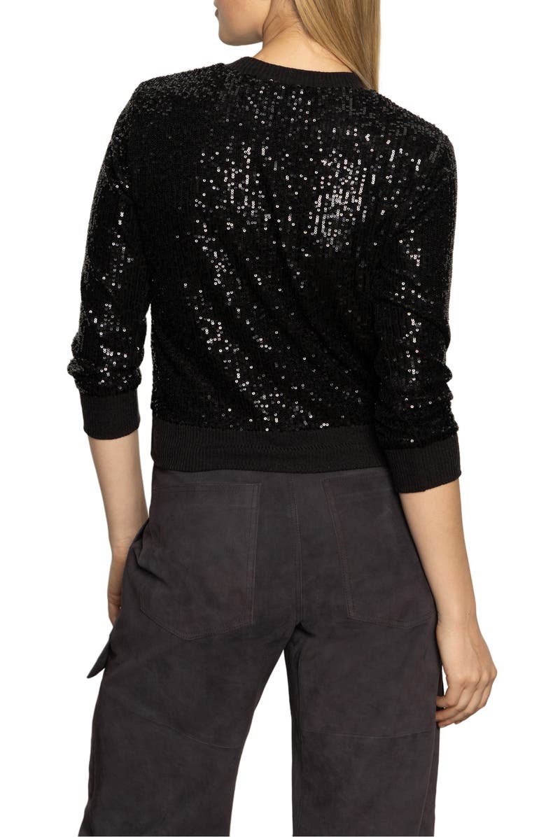 Sanctuary Relaxed Sparkle Knit Top, Alternate, color, Black