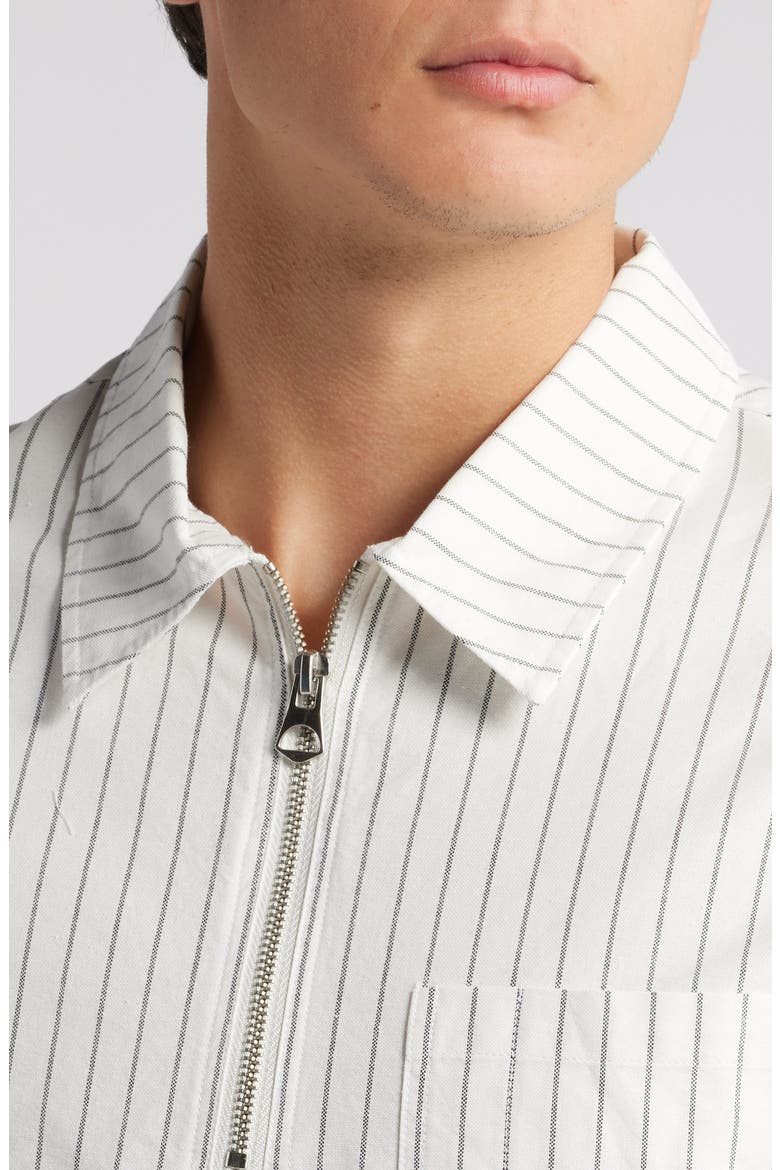 Stripe Quarter Zip Shirt, Alternate, color, WHITE
