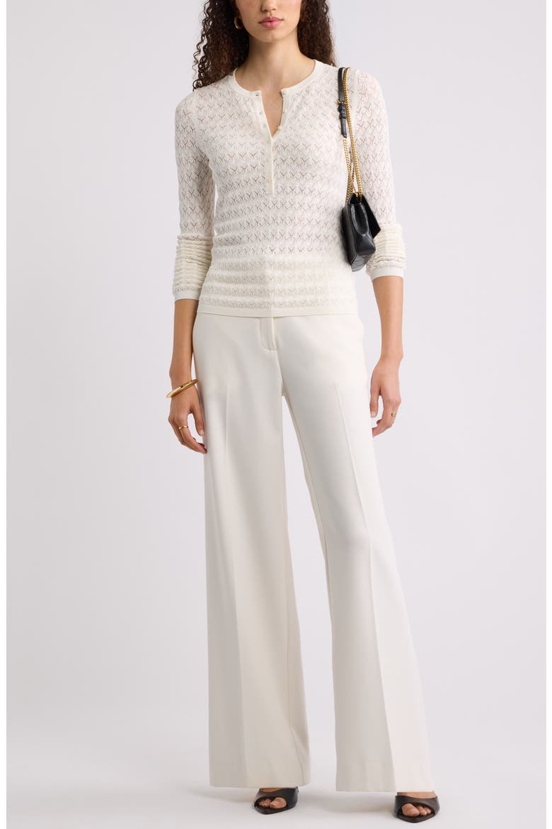 Pointelle Henley, Alternate, color, IVORY TOFU