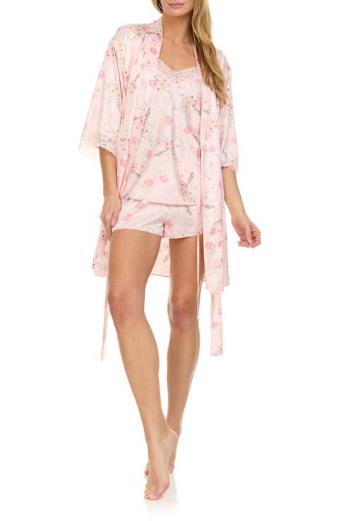 Holiday hot pink multi-color women’s pajamas drawstring set. main image 1