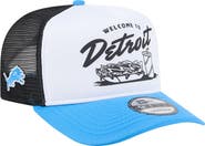 New Era Men's New Era White/Blue Detroit Lions Foodie 9FIFTY A-Frame Trucker Snapback Hat
