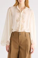 Chloé Silk Georgette & Lace Shirt