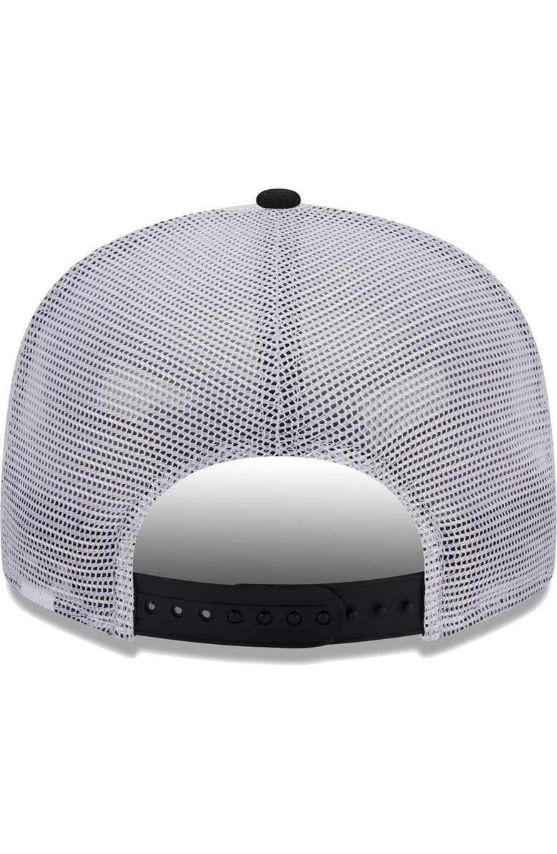 New Era Men's New Era Black Pittsburgh Pirates Vert Squared Trucker 9FIFTY Snapback Hat, Alternate, color, 