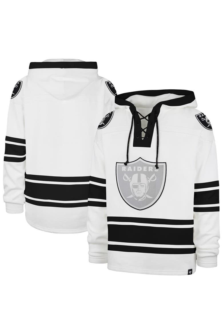 Men's '47  White Las Vegas Raiders After Image Superior Lacer with Hood, Alternate, color, White