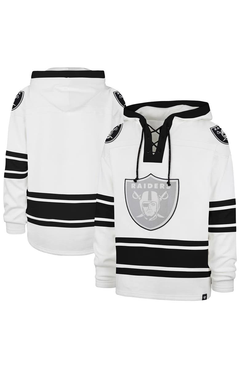 '47 Men's '47  White Las Vegas Raiders After Image Superior Lacer with Hood, Alternate, color, White