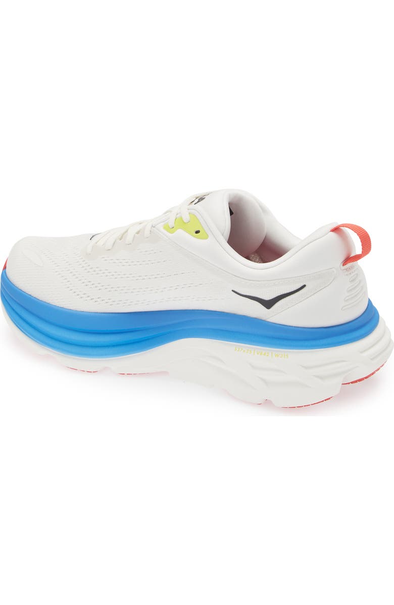 HOKA Bondi 8 Running Shoe, Alternate, color, Blanc De Blanc / Virtual Blue