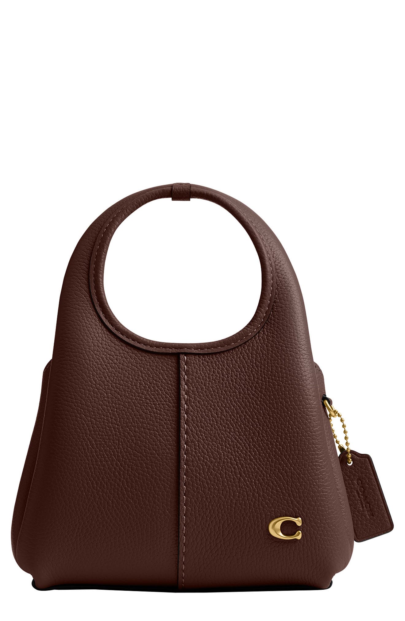 COACH Lana Polished Pebble Leather Shoulder Bag, Main, color, B4/Maple