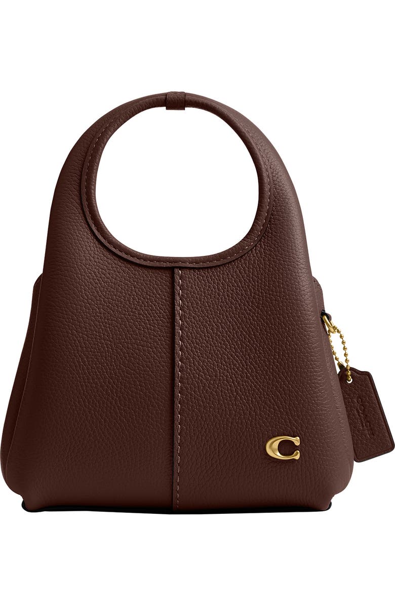 COACH Lana Polished Pebble Leather Shoulder Bag, Main, color, B4/ Maple