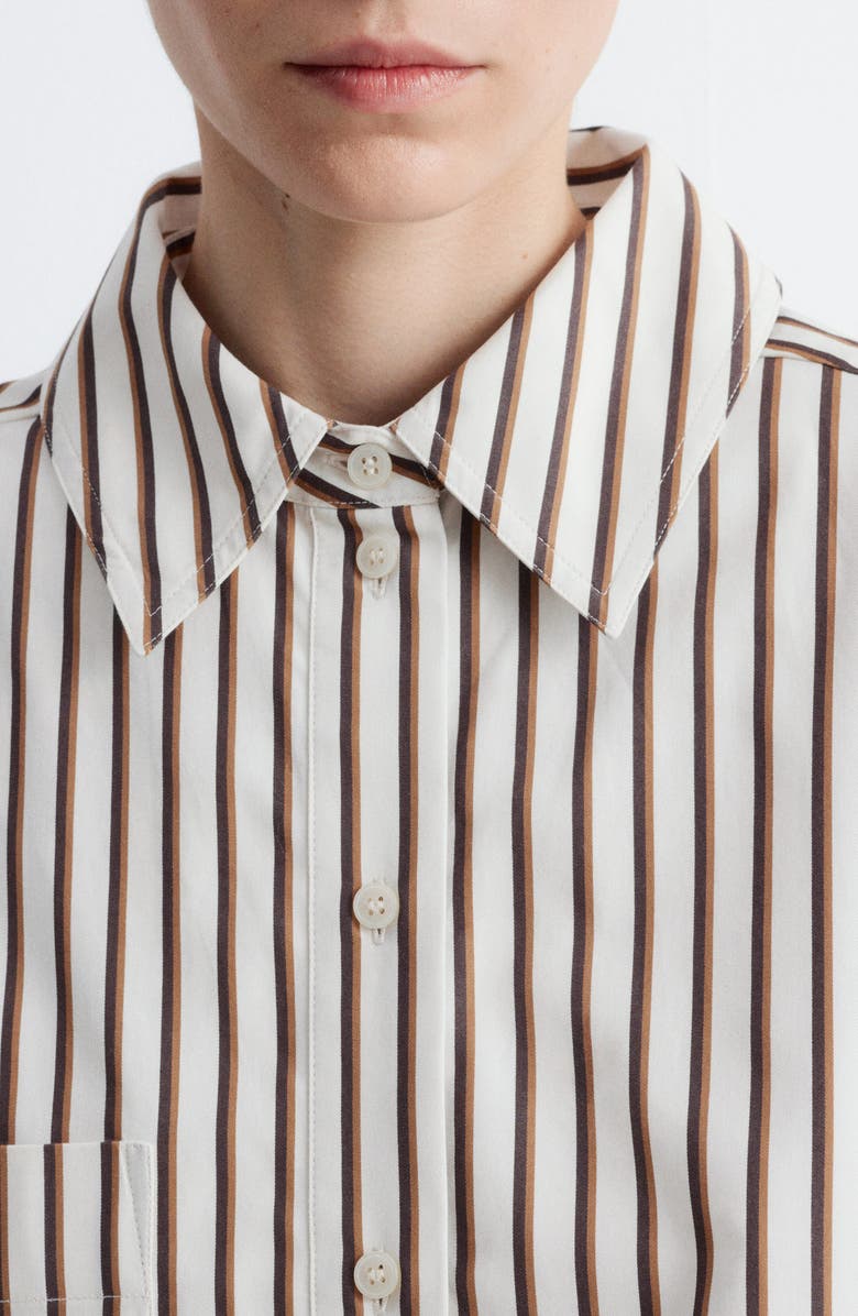 & Other Stories Stripe Oversize Cotton Button-Up Shirt, Alternate, color, White Dusty Light