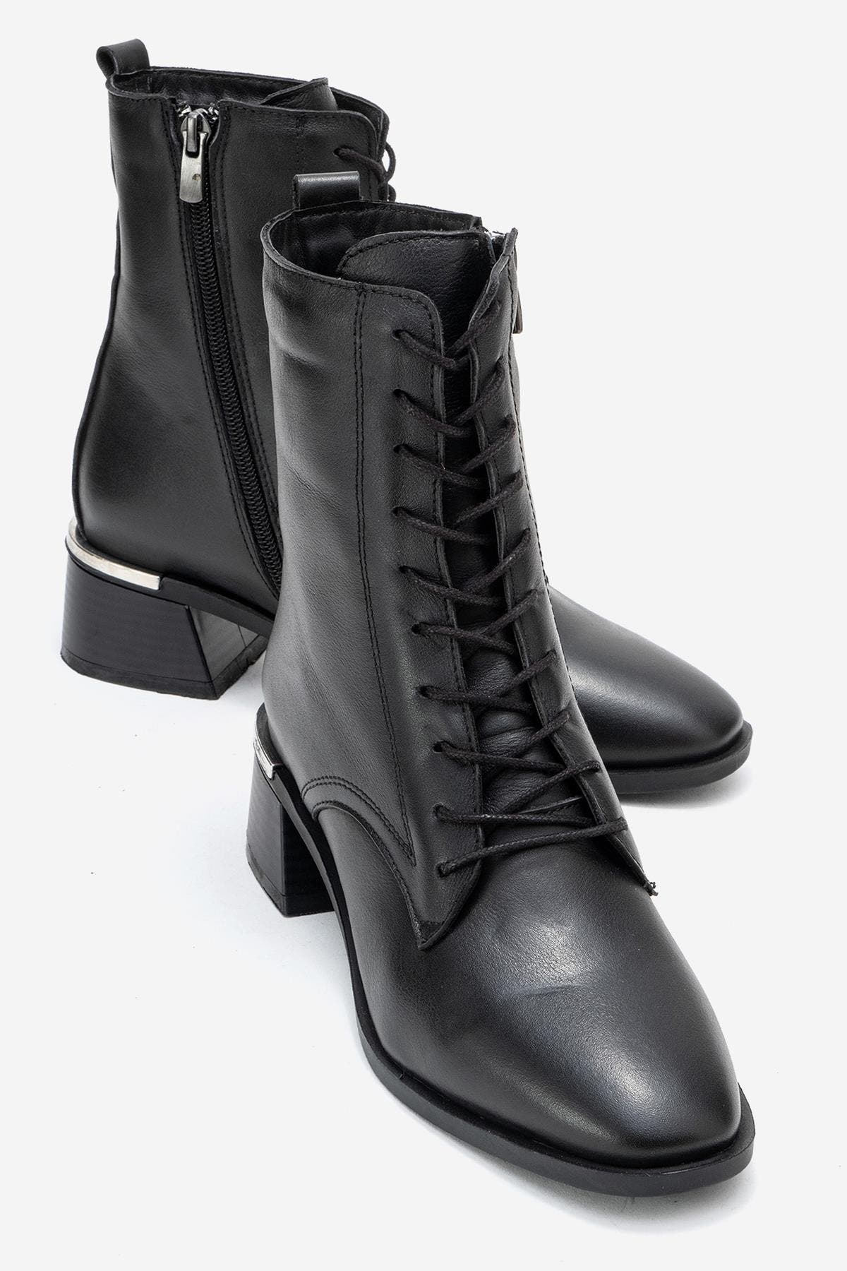 Forever & Always Shoes Avia Leather Block Heel Boot, Alternate, color, Black Leather