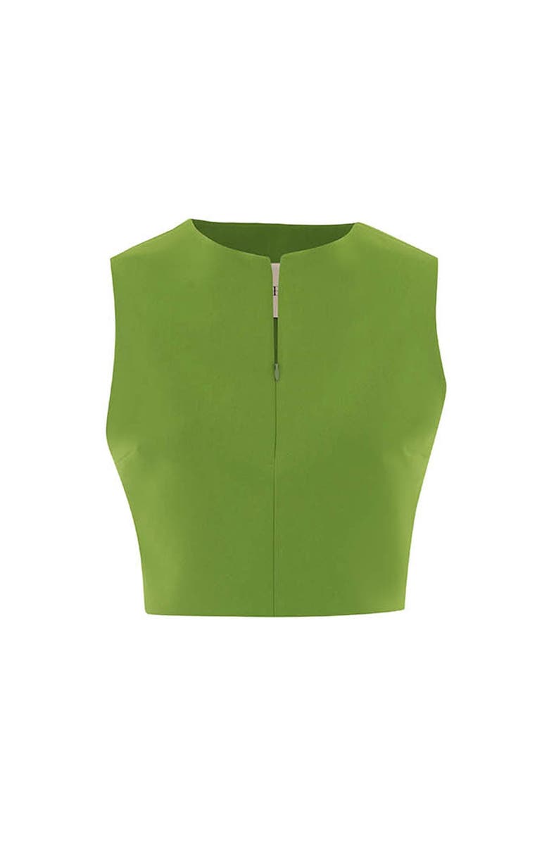 THEO The Label Harmonia Zipped Front Top, Main, color, Rewild Green