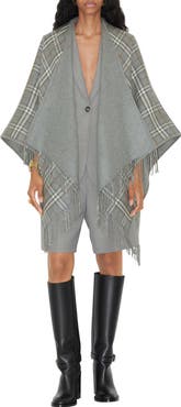 Burberry Vintage Check Wool Cape