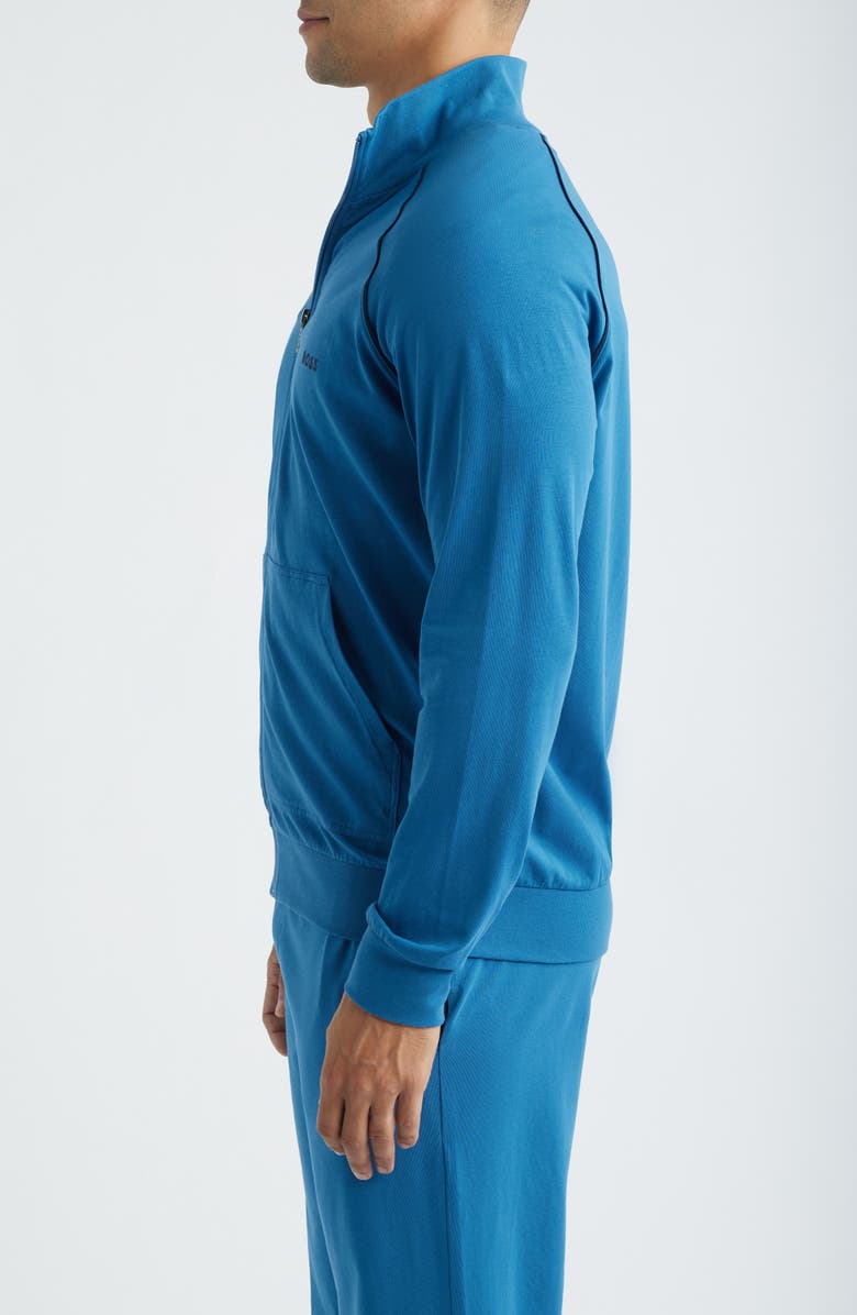 BOSS Mix Match Stretch Cotton Zip Jacket, Alternate, color, Open Blue
