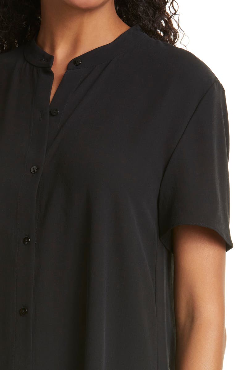 Eileen Fisher Mandarin Collar Silk Shirtdress, Alternate, color, 