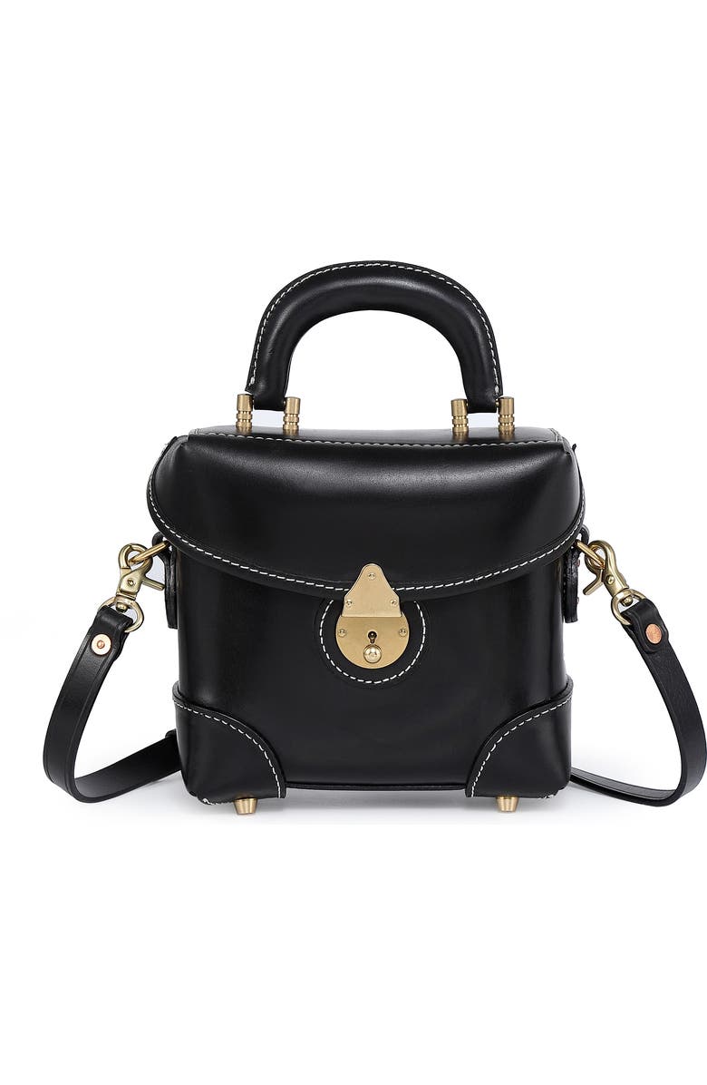 OLD TREND Azalea Genuine Leather Vintage Box Crossbody, Main, color, Black