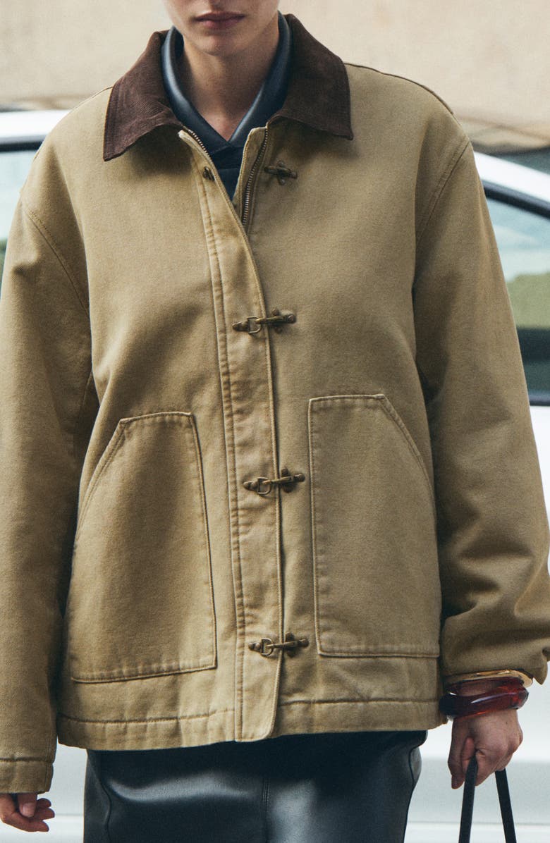 MANGO Hannah Cotton Insulated Chore Coat, Alternate, color,