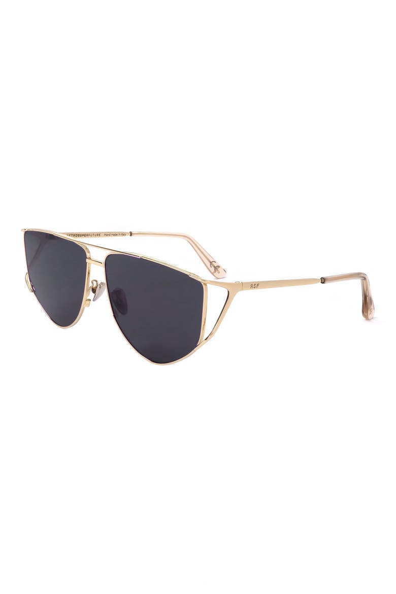 64mm Rectangle Sunglasses, Alternate, color, GOLD