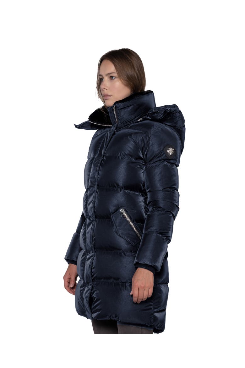 Women's Penguin Long Length Quilted Coat, Alternate, color, BLUE DIAMOND