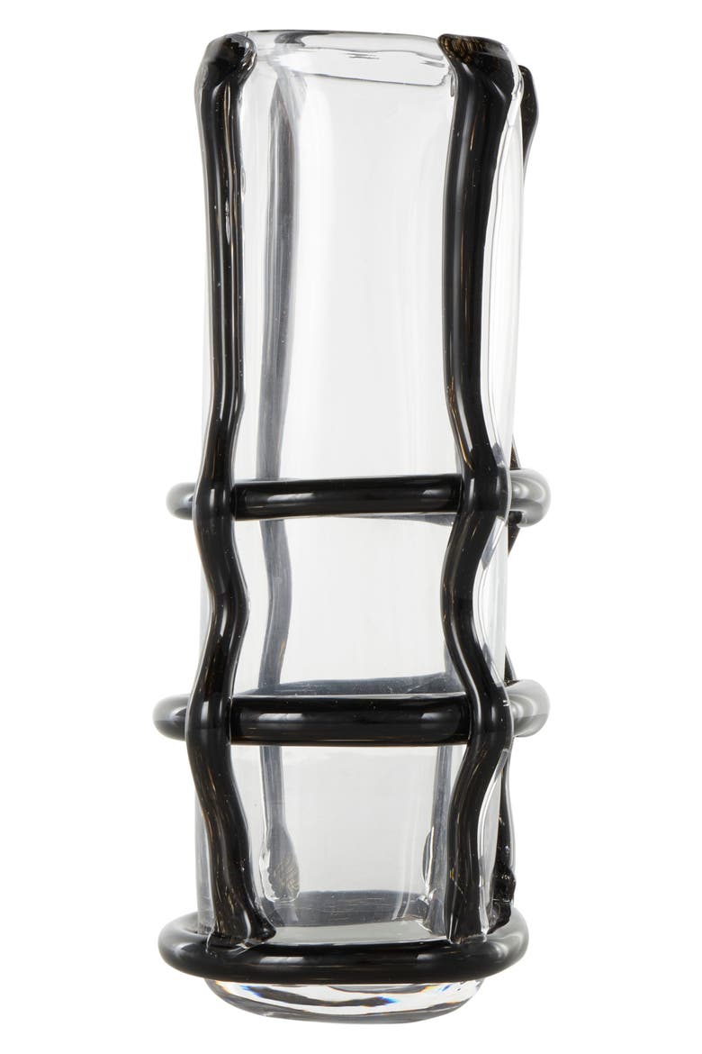 Recycled Glass Vase, Alternate, color, BLACK