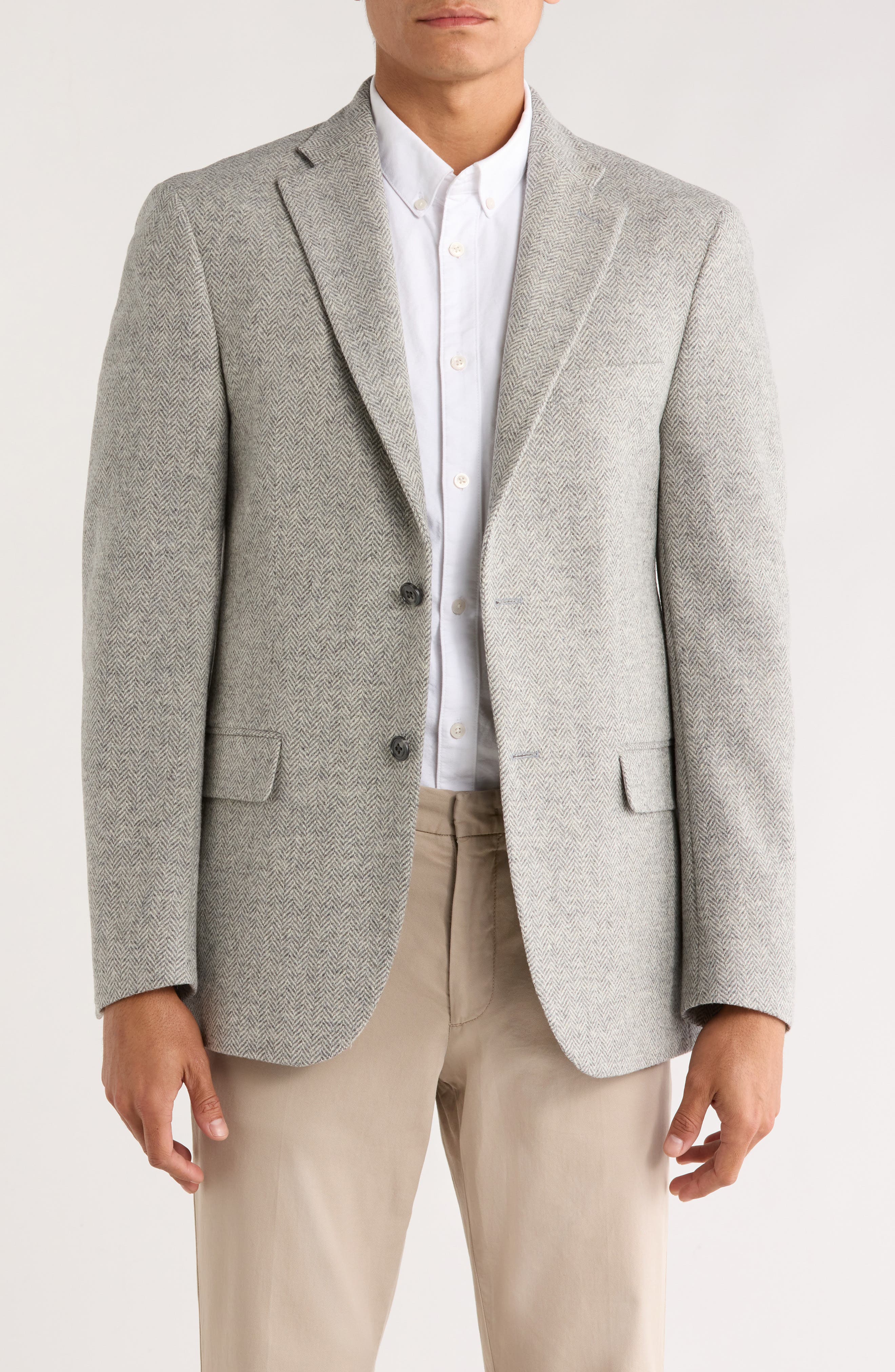 Tommy Hilfiger Herringbone Two-Button Wool Sport Coat