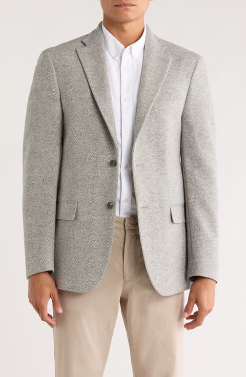 Herringbone Two-Button Wool Sport Coat